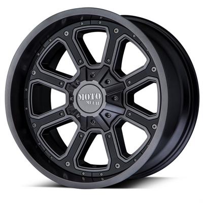 Shift MO984, 20x10 Wheel With 6 On 135 And 6 On 5.5 Bolt Pattern - Matte Gray With Gloss Black Inserts