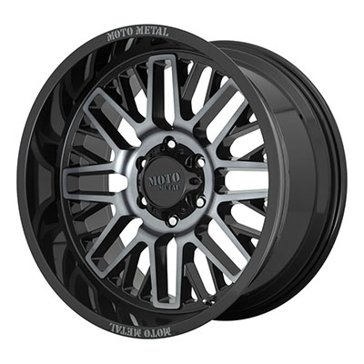 Moto Metal MO802 Wheel, 20x9 With 5 On 5.5 Bolt Pattern - Black / Machined / Gray - MO80229085418