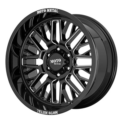 Moto Metal MO802 Wheel, 20x9 With 5 On 5.5 Bolt Pattern - Black / Milled - MO80229085300