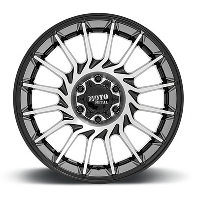 Moto Metal MO807 Shockwave Wheel, 22x12 With 8 On 6.5 Bolt Pattern - Black / Machined - MO80722280544N
