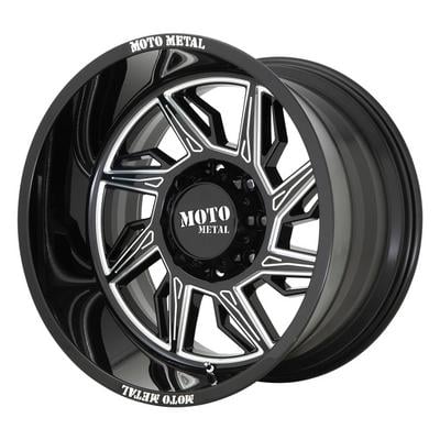 Moto Metal MO997 Hurricane Wheel, 20x12 With 5 On 5 Bolt Pattern - Black / Milled (Right) - MO99721250344NR
