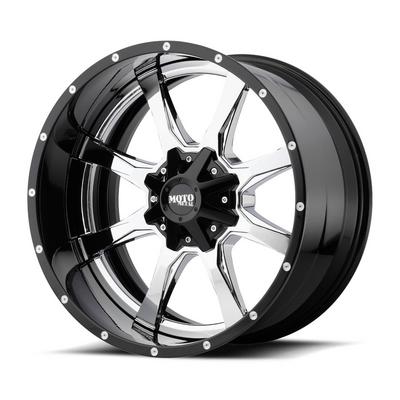 Moto Metal MO201, 22x10 Wheel With 5 On 127/139.70 Bolt Pattern - Gloss Black / Milled Center - MO201-22103518NBC