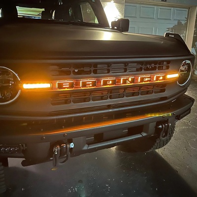 Oracle Lighting Illuminated Amber LED Bronco Emblem Set (Matte Black) - BRLED-BA