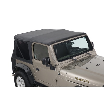 Overland Vehicle Systems King 4WD Premium Replacement Soft Top Without Upper Doors With Tinted Windows (Black Diamond) - 14010235
