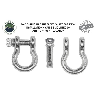 Overland Vehicle Systems 3/4 Recovery Shackle (Zinc) - 19019905