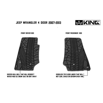 Overland Vehicle Systems King 4WD Premium Four Season Floor Liners - 28010301