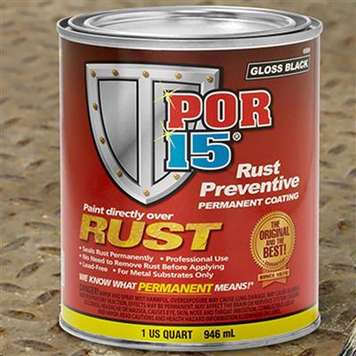 Rust Preventive Paint, Gloss Black, POR-15, Pint