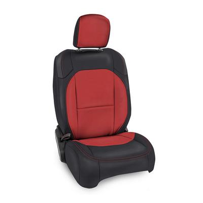 PRP Vinyl Front Seat Covers (Black With Red Stitching) - B039-01