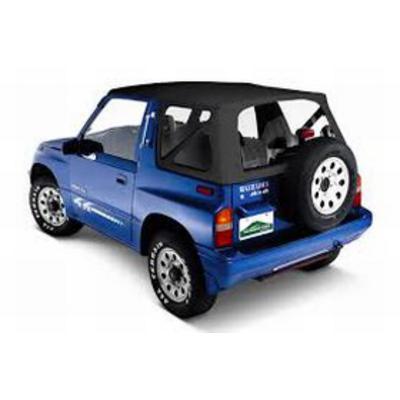 Pavement Ends The Replay Soft Top With Clear Windows And No Upper Doorskins (Black Denim) - 51137-15