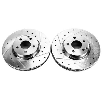 Power Stop EBR1603XPR Rear Evolution Performance Drilled Slotted & Plated Brake Rotor Pair 
