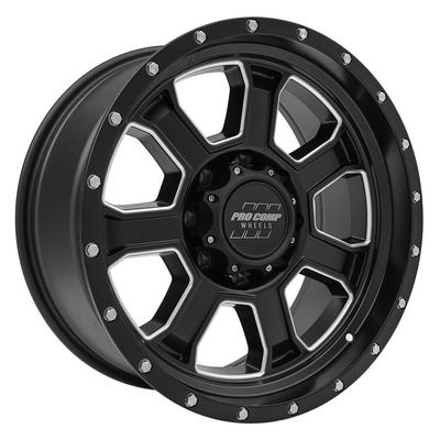 Pro Comp 43 Series Sledge, 20×9 Wheel with 8 on 6.5 Bolt Pattern – Satin Black and Milled Finish – 5143-2982 view 1