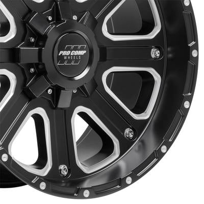 72 Series Axis, 20×10 Wheel with 6×5.5 Bolt Pattern – Satin Black Milled – 5172-21039 view 2