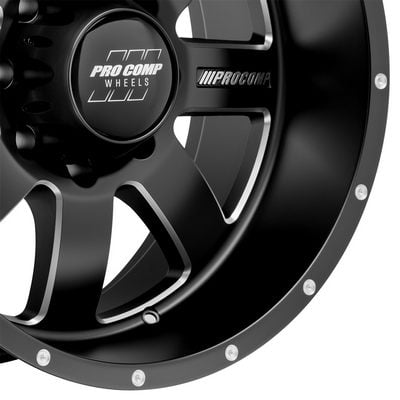 73 Series Trilogy, 20×10 Wheel with 8×170 Bolt Pattern – Satin Black Milled – 5173-21070 view 2