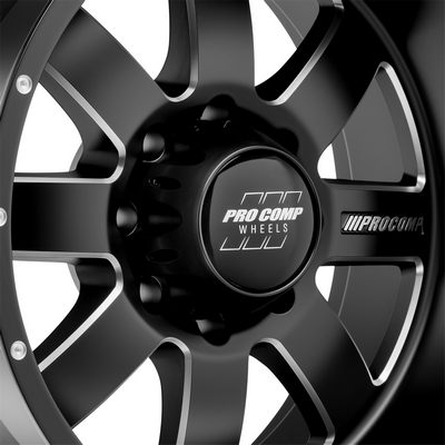 73 Series Trilogy, 20×10 Wheel with 8×6.5 Bolt Pattern – Satin Black Milled – 5173-21082 view 3