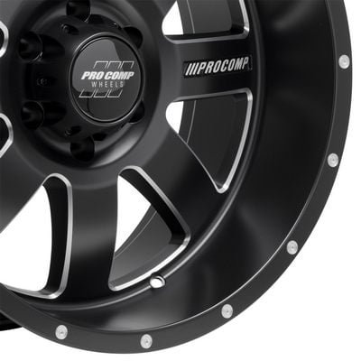 73 Series Trilogy, 17×9 Wheel with 6×5.5 Bolt Pattern – Satin Black Milled – 5173-7983 view 2