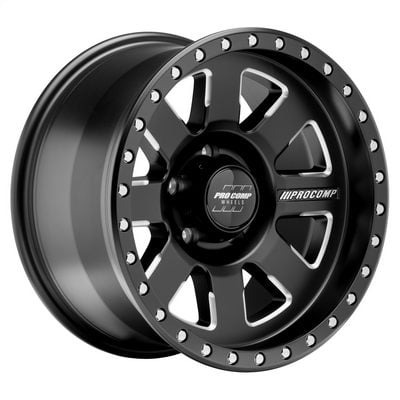 74 Series Trilogy Pro, 17×9 Wheel with 5×5 Bolt Pattern – Satin Black Milled – 5174-7973 view 1