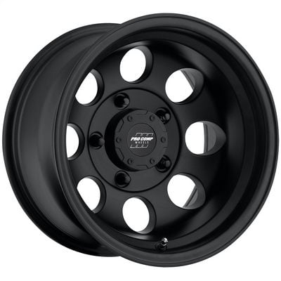 69 Series Vintage Wheel, 16×8 with 5 on 5 Bolt Pattern – Flat Black – 7069-6873 view 1