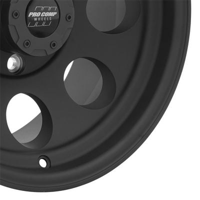Pro Comp 69 Series Vintage Wheel, 16×8 with 6 on 5.5 Bolt Pattern – Flat Black – 7069-6883 view 3