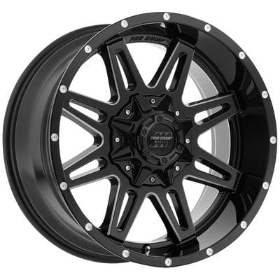 Pro Comp 42 Series Blockade Wheel, 20×9.5 with 6 on 5.5 + 6 on 135 Bolt Pattern – Gloss Black Milled – 8142-29539 view 1