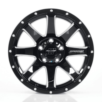 76 Series Patriot, 20×9 Wheel with 8×180 Bolt Pattern – Gloss Black/Milled – 8176-2989 view 1