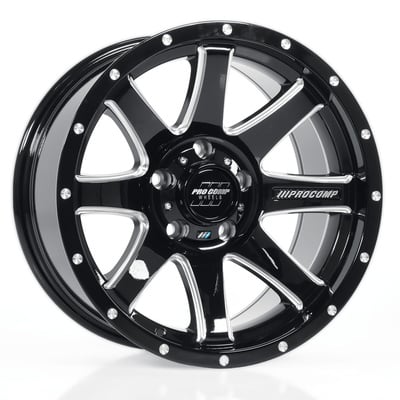 76 Series Patriot, 17×9 Wheel with 6×5.5 Bolt Pattern – Gloss Black/Machined – 3176-7983 view 3