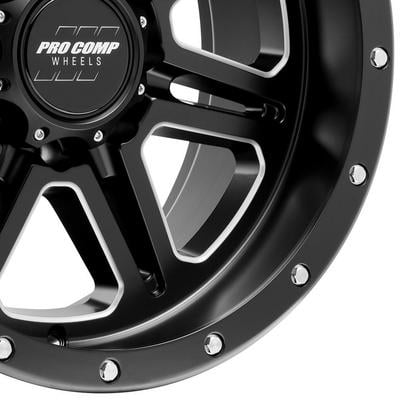 Pro Comp 62 Series Apex, 20×10 Wheel with 8×6.5 Bolt Pattern – Satin Black Milled – 5162-218247 view 2