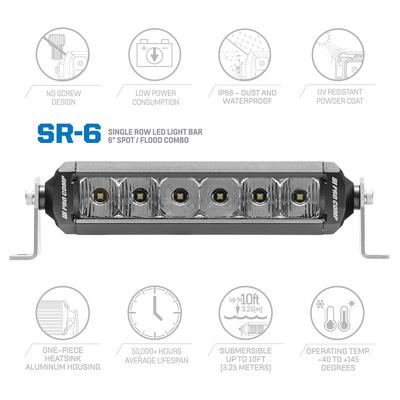 Motorsports Series 6″ Single Row LED Combo Spot/ Flood Light Bar – 75106 view 3