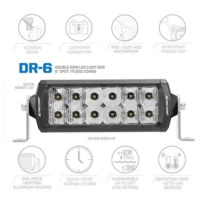 Motorsports Series 6″ Double Row LED Combo Spot/ Flood Light Bar – 75206 view 7