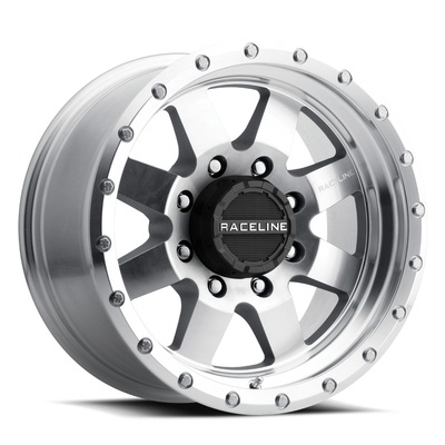 Raceline Wheels 935MC Defender, 17x9 With 8 On 165.1 Bolt Pattern - Machined Clear Coat - 935MC-79080-12