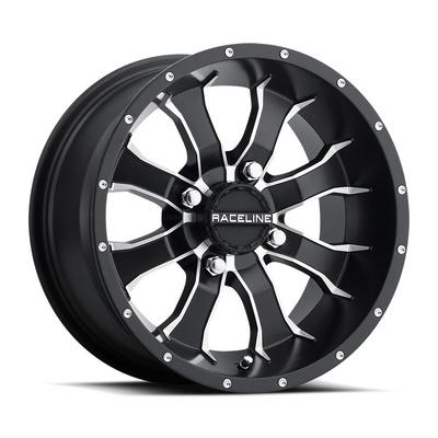 Raceline A77 Mamba Beadlock UTV Wheel, 15x7 With 4 On 137 Bolt Pattern - Black / Machined - A7757037-T-52