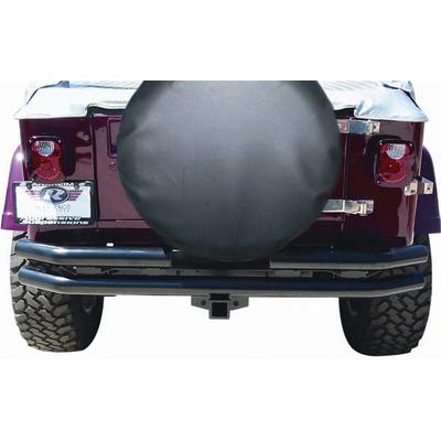 Rampage Double Tube Rear Bumper with Receiver Hitch (Black) - 7648 
