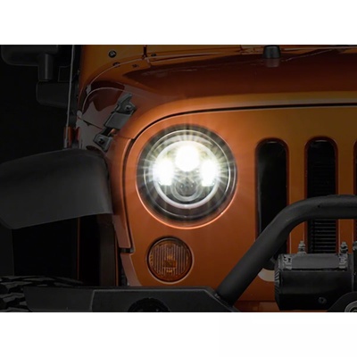 Raxiom Axial Series LED Halo Headlights With DRL And Amber Turn Signals - Black Housing - Clear Lens - J108037