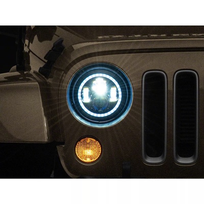 Raxiom Axial Series 7-Inch LED Headlights With RGB Halo - Black Housing - Clear Lens - J142665
