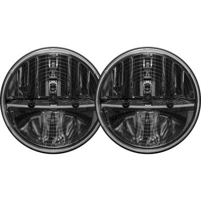 Truck-Lite 7"" Round Heated LED Headlights (Black) - Rigid Industries 55005