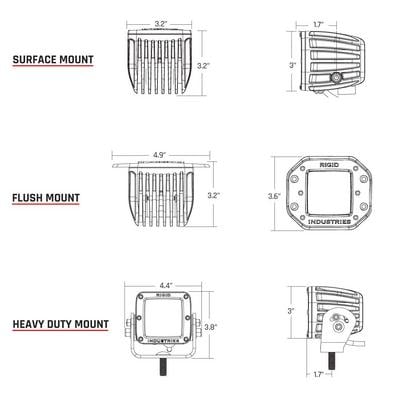 Rigid Industries D-Series Midnight Spot Flush Mount LED Light Pods - 212213BLK