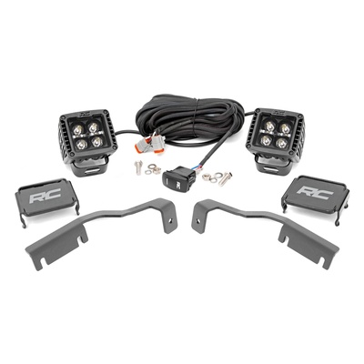 Rough Country 2 Black Series With White DRL LED Ditch Light Kit - 71066