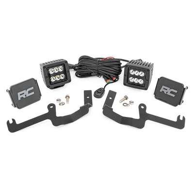 Rough Country 2 Black Series Spot Lower Windshield Ditch Light Kit - 70841