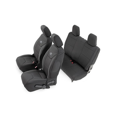 Rough Country Neoprene Front And Rear Seat Covers (Black) - 91007