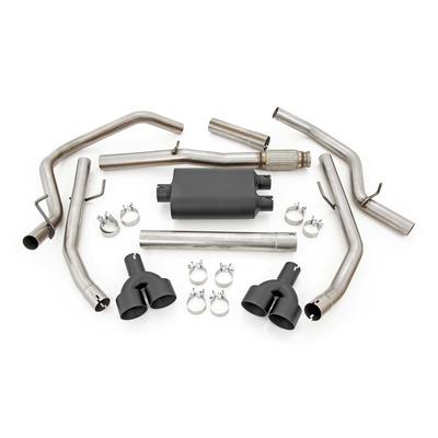 Rough Country Dual Cat-Back Exhaust With Black Tips - 96011