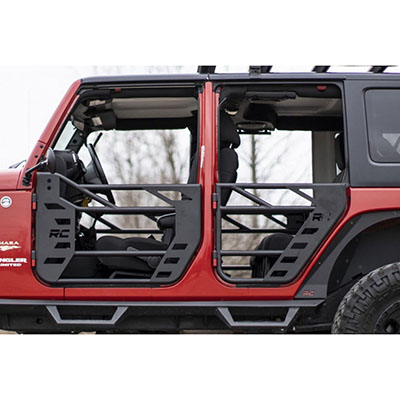 Rough Country Jeep Steel Tube Front Doors (Black) - 10586