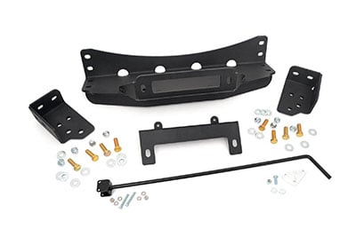 Rough Country Hidden Winch Mounting Plate (Black) - 1080