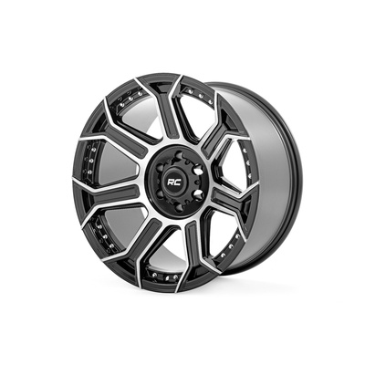 Rough Country 89 Series Wheel, 17x9 With 5 On 5 Bolt Pattern - Black Machined Gunmetal - 89170918