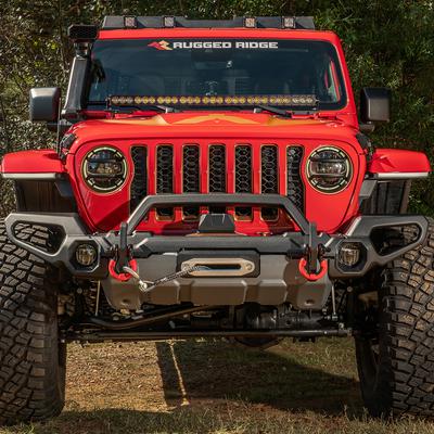 Rugged Ridge Venator Front Bumper With Overrider And Winch Tray - 11549.41
