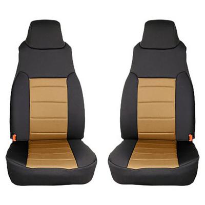 Rugged Ridge Custom Fit Neoprene Front Seat Covers (Black/Tan) - 13210.04