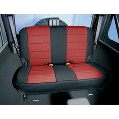 Rugged Ridge Custom Fit Neoprene Rear Seat Cover (Black/Red) - 13261.53