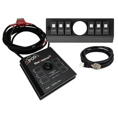 SPOD SourceLT LED 6-Switch Panel With AeroForce Gauge Opening (Red) - SL-AF0708-JK-R