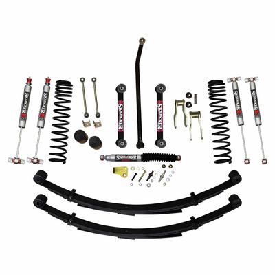 Skyjacker 4.5 Inch Front Dual Rate Long Travel Coil Suspension Lift System with Rear Leaf Springs and M95 Monotube Shocks - JC4558KSMLT