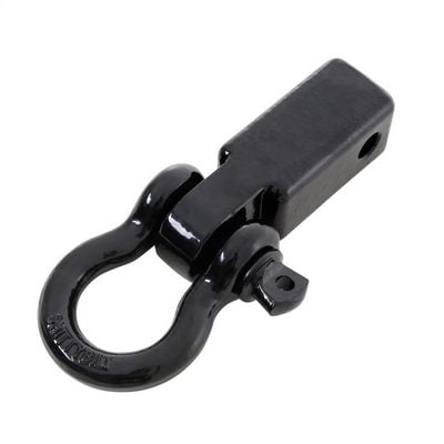 EAG Receiver Hitch D-Ring with Black 3/4 inch Shackle for 2 inch Receivers Includes Red D-Ring Isolators and Hitch Pin 
