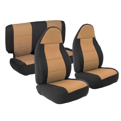 Smittybilt Neoprene Front and Rear Seat Cover Kit (Black/Tan) - 471225