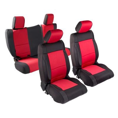 Smittybilt Neoprene Front and Rear Seat Cover Kit (Black/Red) - 471830
